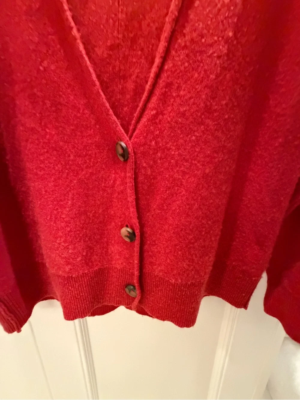 XS fits small oversized free people school boy cashmere cardigan v-neck red